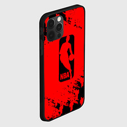 Чехол для iPhone 12 Pro Max NBA краски баскетбол, цвет: 3D-черный — фото 2