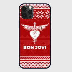 Чехол для iPhone 12 Pro Max Новогодний Bon Jovi, цвет: 3D-черный