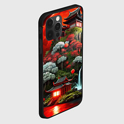 Чехол для iPhone 12 Pro Max Японская гора природа, цвет: 3D-черный — фото 2