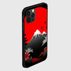 Чехол для iPhone 12 Pro Max Японская гора и красная луна, цвет: 3D-черный — фото 2