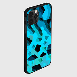 Чехол для iPhone 12 Pro Max Чёрно-голубая пористая абстракция, цвет: 3D-черный — фото 2