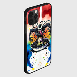 Чехол для iPhone 12 Pro Max Веном присмотрелся к Морти - ядовитая слизь, цвет: 3D-черный — фото 2