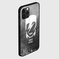 Чехол для iPhone 12 Pro Max David Bowie - grey gradient, цвет: 3D-черный — фото 2