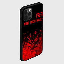 Чехол для iPhone 12 Pro Max Nine Inch Nails - red gradient посередине, цвет: 3D-черный — фото 2