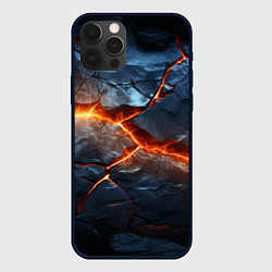 Чехол для iPhone 12 Pro Max Черная треснутая плита - текстура, цвет: 3D-черный