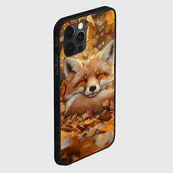 Чехол для iPhone 12 Pro Max Лисица спит в осенних листьях, цвет: 3D-черный — фото 2
