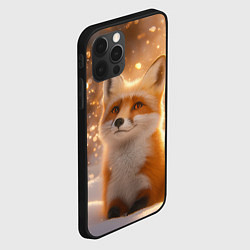 Чехол для iPhone 12 Pro Max Рыжая лисичка в снежном лесу, цвет: 3D-черный — фото 2