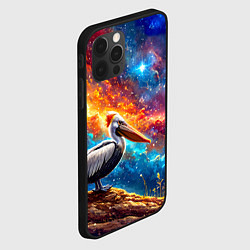 Чехол для iPhone 12 Pro Max Пеликан в космосе, цвет: 3D-черный — фото 2