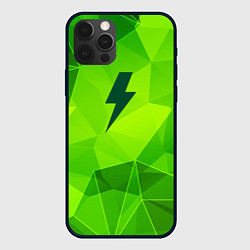 Чехол для iPhone 12 Pro Max AC DC green poly, цвет: 3D-черный