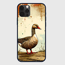 Чехол для iPhone 12 Pro Max Гусь, цвет: 3D-черный