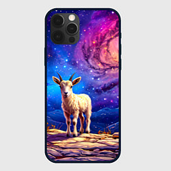 Чехол для iPhone 12 Pro Max Козлик на звездом небе, цвет: 3D-черный