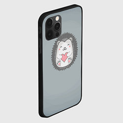 Чехол для iPhone 12 Pro Max Ёжик с сердечком, цвет: 3D-черный — фото 2