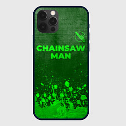 Чехол для iPhone 12 Pro Max Chainsaw Man - green gradient посередине, цвет: 3D-черный