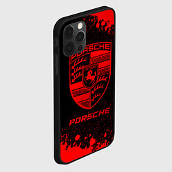 Чехол для iPhone 12 Pro Max Porsche - red gradient, цвет: 3D-черный — фото 2