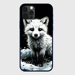 Чехол для iPhone 12 Pro Max Песец на черном, цвет: 3D-черный