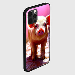 Чехол для iPhone 12 Pro Max Поросенок в розовом, цвет: 3D-черный — фото 2