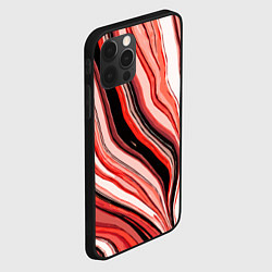 Чехол для iPhone 12 Pro Max Волнистые вертикальные чёрно-красные полосы, цвет: 3D-черный — фото 2