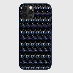 Чехол для iPhone 12 Pro Max Чёрный с полосатым узором паттерн, цвет: 3D-черный