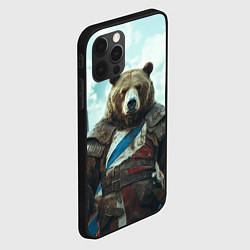 Чехол для iPhone 12 Pro Max Медведь русский воин, цвет: 3D-черный — фото 2