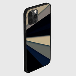 Чехол для iPhone 12 Pro Max Фрактальные линии - темный, цвет: 3D-черный — фото 2