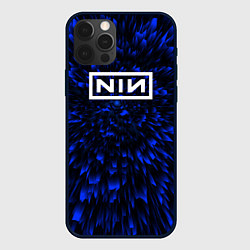 Чехол для iPhone 12 Pro Max Nine Inch Nails blue energy, цвет: 3D-черный
