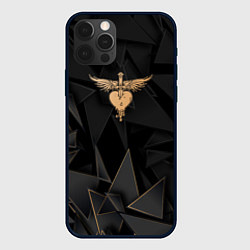 Чехол для iPhone 12 Pro Max Bon Jovi golden poly, цвет: 3D-черный