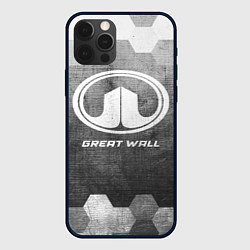 Чехол для iPhone 12 Pro Max Great Wall - grey gradient, цвет: 3D-черный