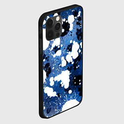 Чехол для iPhone 12 Pro Max Абстракция - white spots on a blue background, цвет: 3D-черный — фото 2