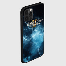 Чехол для iPhone 12 Pro Max Kingdom Come Deliverance 2 синие молнии, цвет: 3D-черный — фото 2