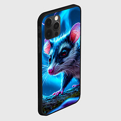 Чехол для iPhone 12 Pro Max Опоссум в синей туманности, цвет: 3D-черный — фото 2