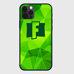 Чехол для iPhone 12 Pro Max Fortnite green poly, цвет: 3D-черный