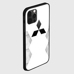 Чехол для iPhone 12 Pro Max Mitsubishi white poly, цвет: 3D-черный — фото 2