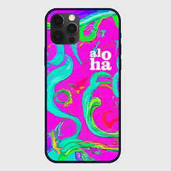 Чехол для iPhone 12 Pro Max Abstract floral pattern - aloha, цвет: 3D-черный