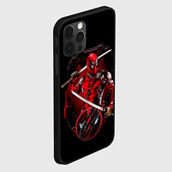 Чехол для iPhone 12 Pro Max Дэдпул с катанами, цвет: 3D-черный — фото 2