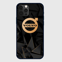 Чехол для iPhone 12 Pro Max Volvo golden poly, цвет: 3D-черный