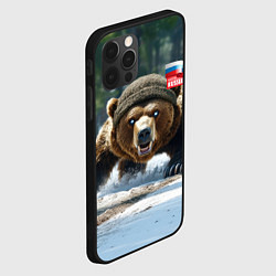 Чехол для iPhone 12 Pro Max Медведь страж границ, цвет: 3D-черный — фото 2