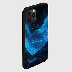 Чехол для iPhone 12 Pro Max Синяя холодная текстура, цвет: 3D-черный — фото 2