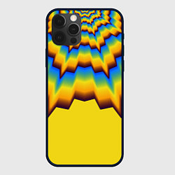 Чехол для iPhone 12 Pro Max Узоры на желтом, цвет: 3D-черный