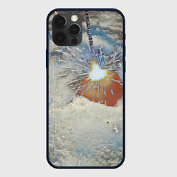 Чехол для iPhone 12 Pro Max Искрящийся мандарин на снегу, цвет: 3D-черный