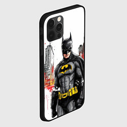 Чехол для iPhone 12 Pro Max Бэтмен на фоне города, цвет: 3D-черный — фото 2