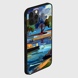 Чехол для iPhone 12 Pro Max Летний пейзаж маслом, цвет: 3D-черный — фото 2