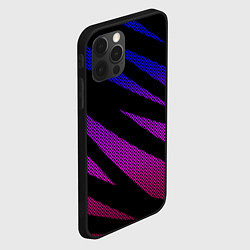 Чехол для iPhone 12 Pro Max Сине-розовый абстракция с полосами, цвет: 3D-черный — фото 2