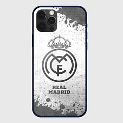 Чехол для iPhone 12 Pro Max Real Madrid - white gradient, цвет: 3D-черный