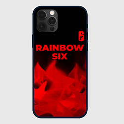 Чехол для iPhone 12 Pro Max Rainbow Six - red gradient посередине, цвет: 3D-черный
