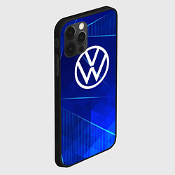 Чехол для iPhone 12 Pro Max Volkswagen blue poly, цвет: 3D-черный — фото 2