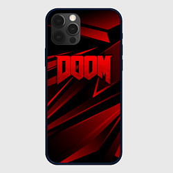 Чехол для iPhone 12 Pro Max Doom - красная абстракция, цвет: 3D-черный