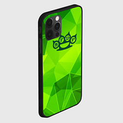 Чехол для iPhone 12 Pro Max Five Finger Death Punch green poly, цвет: 3D-черный — фото 2