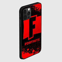 Чехол для iPhone 12 Pro Max Fortnite - red gradient, цвет: 3D-черный — фото 2