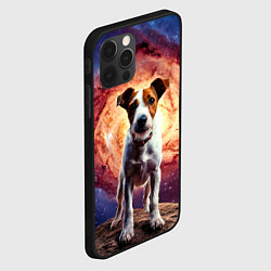 Чехол для iPhone 12 Pro Max Фокстерьер в космосе, цвет: 3D-черный — фото 2