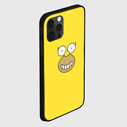Чехол для iPhone 12 Pro Max Лицо Гомера Симпсона - улыбка, цвет: 3D-черный — фото 2